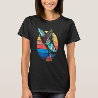 レトロな夕日 サーフボード サーフィン 1 Tシャツ