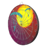 レトロな夕焼けのスカイダイバー ダーツボード (正面右)