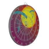 レトロな夕焼けのスカイダイバー ダーツボード (正面左)