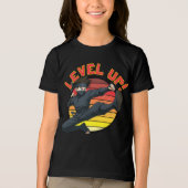 レトロな夕焼けテンプレートのAnime Ninja トライブレンドTシャツ (正面)