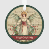 レトロな天使のクリスマス オブジェ ホリデー ギフト オーナメント (裏面)