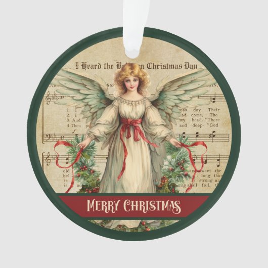 レトロな天使のクリスマス オブジェ ホリデー ギフト オーナメント (正面)