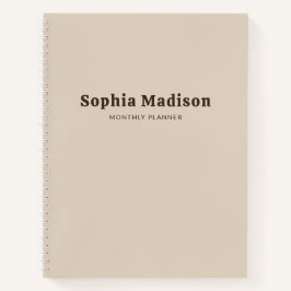 レトロな太字シンプルベージュブラウン ノートブック