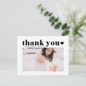 レトロな太字タイポグラフィー卒業感謝 黒 ポストカード (スタンド正面)