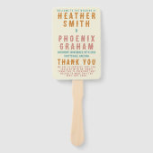 レトロな太字タイポグラフィー明るい写真の結婚式 ハンドファン (正面)