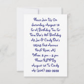 レトロな女の子が主催するティーパーティーの招待状 招待状 (裏面)