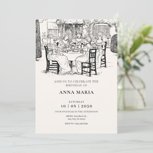 レトロな女の子たちとお茶 招待状 (スタンド正面)
