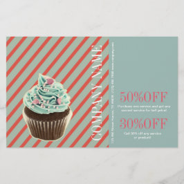 レトロな女の子のケーキケータリングパン屋のカップケーキ チラシ