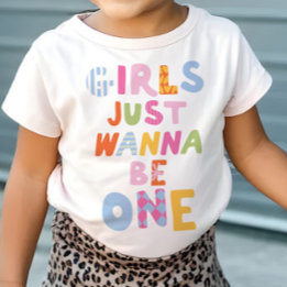 レトロな女の子はただ1人でいたい おしゃれな1歳の誕生日 ベビーTシャツ
