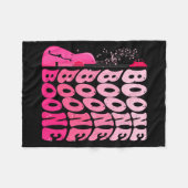 レトロな女の子 ブーン グルーヴィー フラワー ファーストネーム D 80年代 フリースブランケット (正面(横))