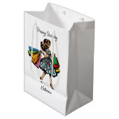 レトロな女性の誕生日ギフト ミディアムペーパーバッグ (正面アングル)