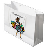 レトロな女性の誕生日ギフト ラージペーパーバッグ (正面アングル)