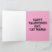 レトロな女性（主婦） 猫 バレンタインデー 友達 カード (内部)