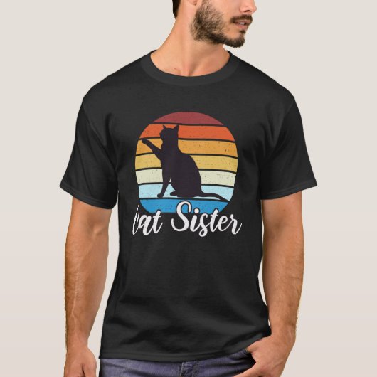 レトロな姉妹猫 Tシャツ (正面)