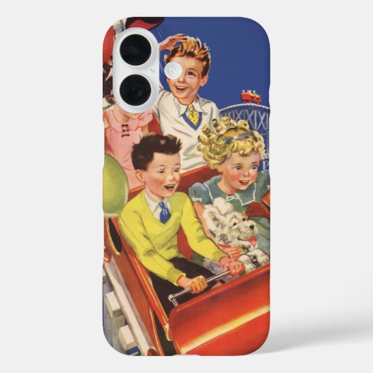 レトロな子供の風船 犬 ローラーコースター Case-Mate iPhoneケース (裏面)