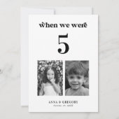 レトロな子供時代の写真 5x7 ウェディングテーブルナンバーカード 招待状 (裏面)