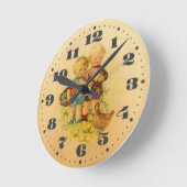 レトロな子供時代 ラウンド壁時計 (傾斜)