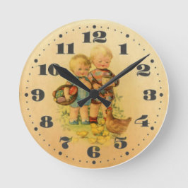 レトロな子供時代 ラウンド壁時計