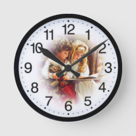 レトロな子供時計 ラウンド壁時計