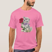 レトロな子猫 Tシャツ (正面)