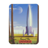 レトロな宇宙アートで宇宙を旅しよう。 マグネット (縦)
