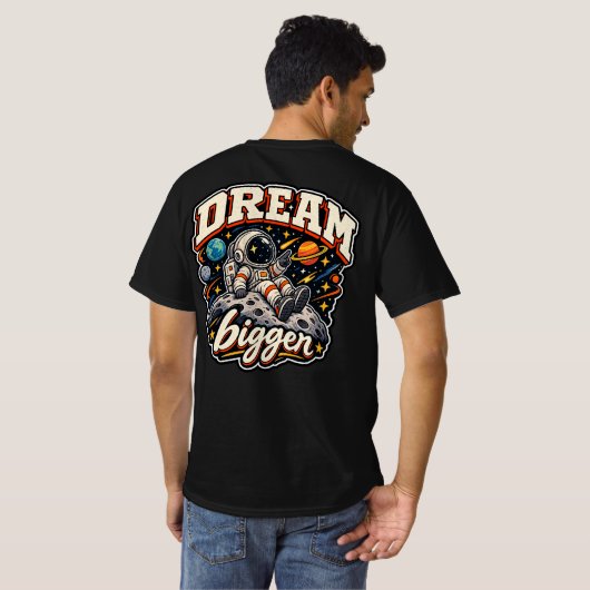 レトロな宇宙探検家 Tシャツ (裏面フル)