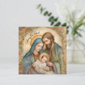 レトロな宗教的な神の栄光のクリスマス シーズンカード (スタンド正面)