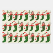 レトロな宝物 クリスマス ラッピングペーパーシート (正面2)