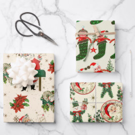 レトロな宝物 クリスマス ラッピングペーパーシート