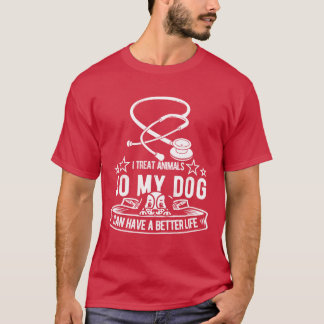 レトロな家族の獣医助手の犬 Tシャツ
