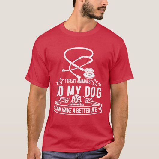 レトロな家族の獣医助手の犬 Tシャツ (正面)