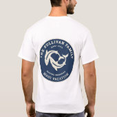 レトロな家族旅行の海洋シャークバッジ Tシャツ (裏面)