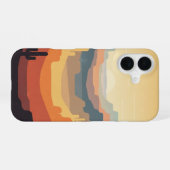 レトロな層状のキャニオン iPhone 16ケース (裏面横)