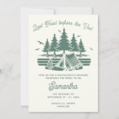 レトロな山のキャンプでの女友達との週末の予定 招待状 (正面)