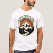 レトロな山の冒険アウトドアデザイン Tシャツ (正面)