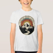 レトロな山の冒険アウトドア派 トライブレンドＴシャツ (正面)