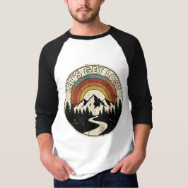 レトロな山の冒険 アウトドアで迷い込もう Tシャツ