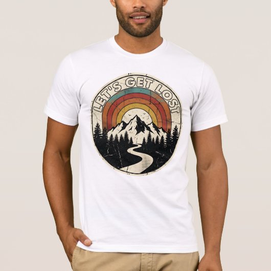 レトロな山の冒険 アウトドア Tシャツ (正面)