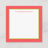 レトロな年代物のクリスマストナカイが情報を追加 スクエア名刺 (裏面)