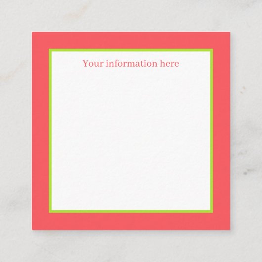 レトロな年代物のクリスマストナカイが情報を追加 スクエア名刺 (裏面)