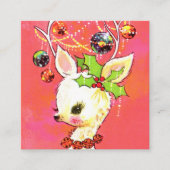 レトロな年代物のクリスマストナカイが情報を追加 スクエア名刺 (正面)