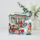 レトロな年代物のクリスマスパーティー 招待状 (スタンド正面)