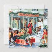 レトロな年代物のクリスマスパーティー 招待状 (正面)
