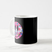 レトロな幸せのお花 笑顔 グルーヴィー ボホデザイン コーヒーマグカップ (正面左)