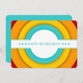 レトロな幸福な退職 招待状 (正面/裏面)