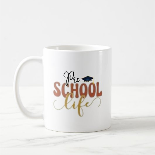 レトロな幼稚園の先生を称えるデザイン コーヒーマグカップ (左)