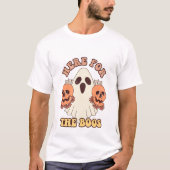 レトロな幽霊のためにここに - ハロウィン Tシャツ (正面)