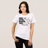 レトロな幽霊のハロウィンお母さん1歳の誕生日 トライブレンドTシャツ (正面全面)