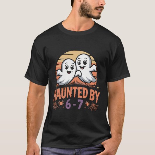 レトロな幽霊のハロウィンデザイン 6-7 Tシャツ (正面)