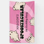 レトロな幽霊のハロウィン子供の誕生日パーティー 横断幕 (縦)